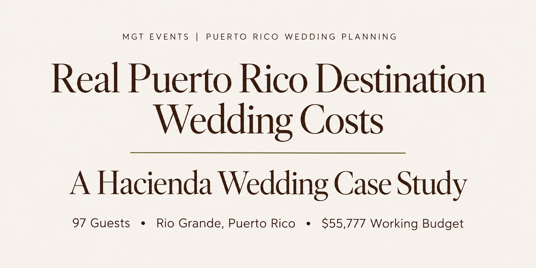 Real Puerto Rico Destination Wedding Costs 2025: A Hacienda Case Study